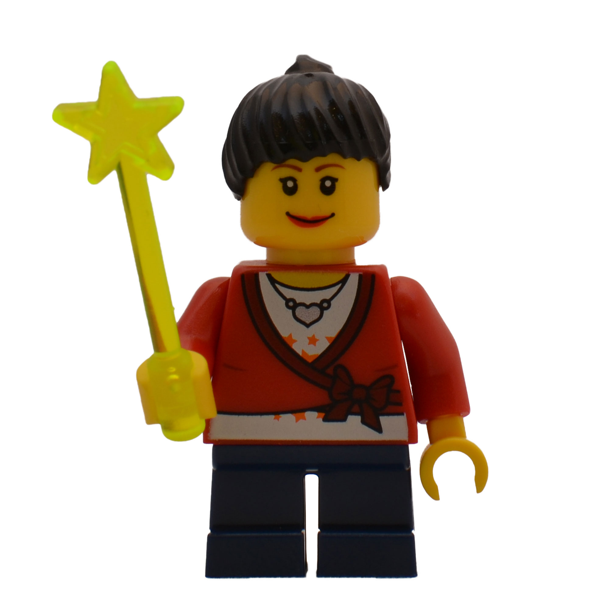 Meisje rood shirt met staf