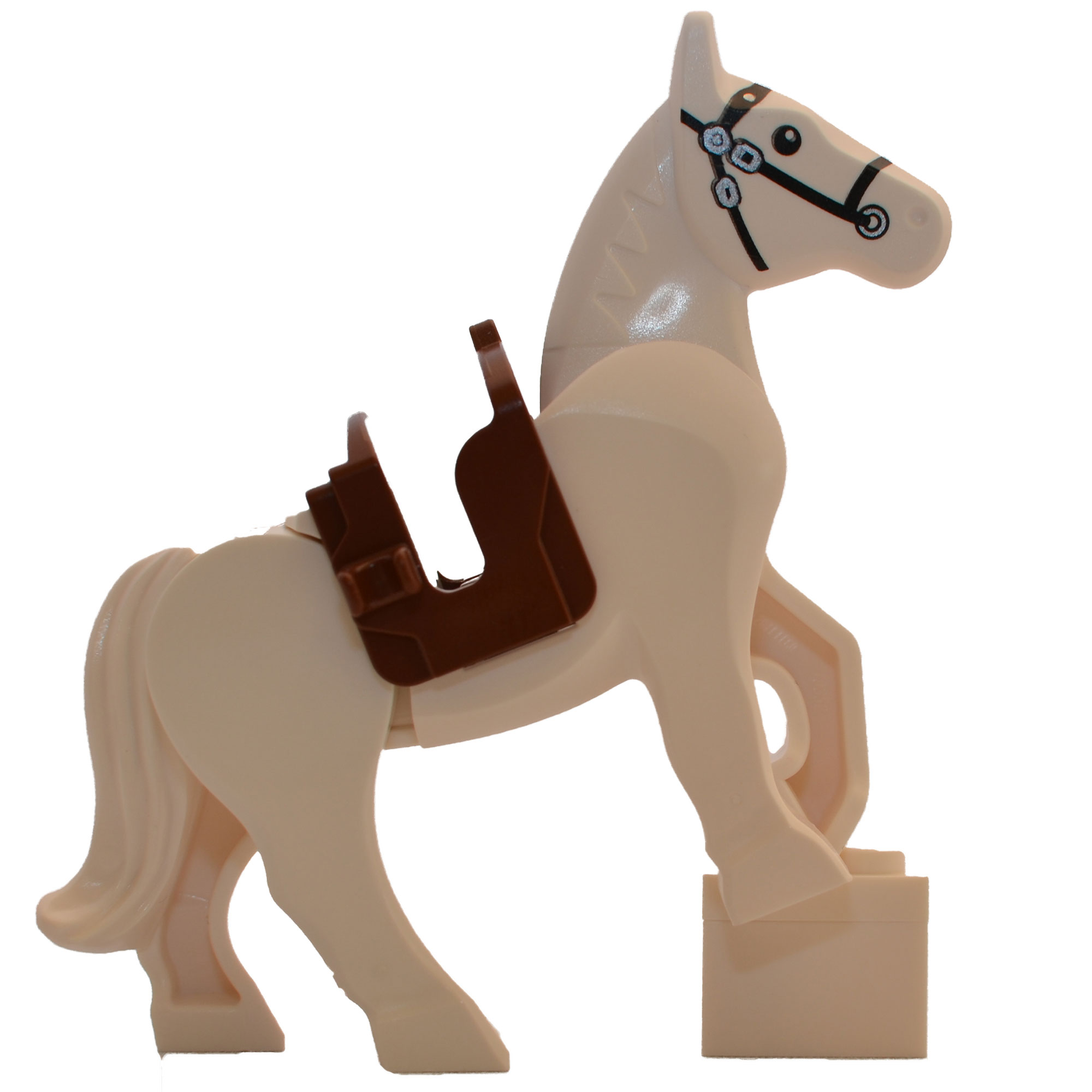 Wit steigerend paard met bruin